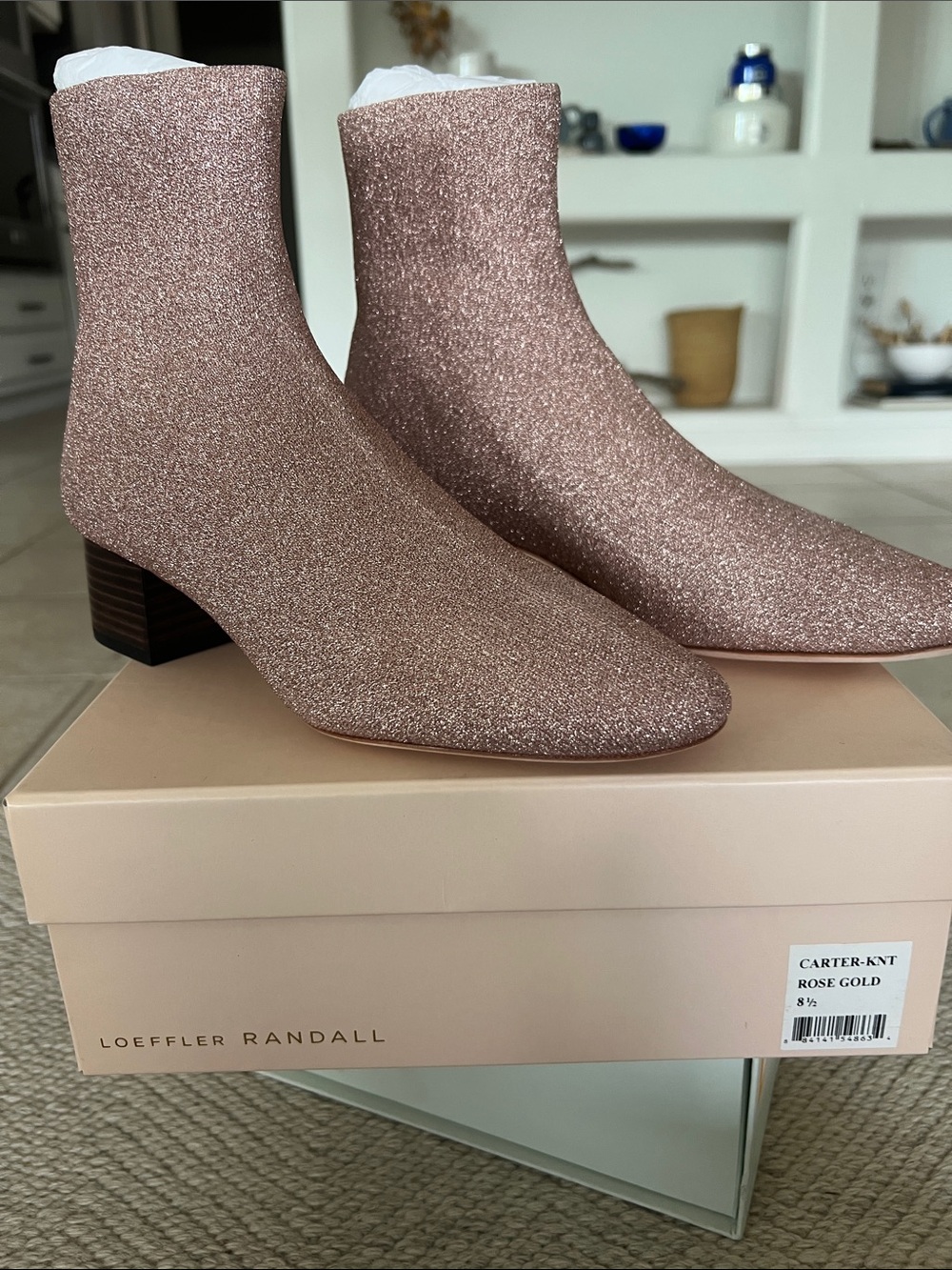 Loeffler Randall Carter Knit- Rose Gold bootie